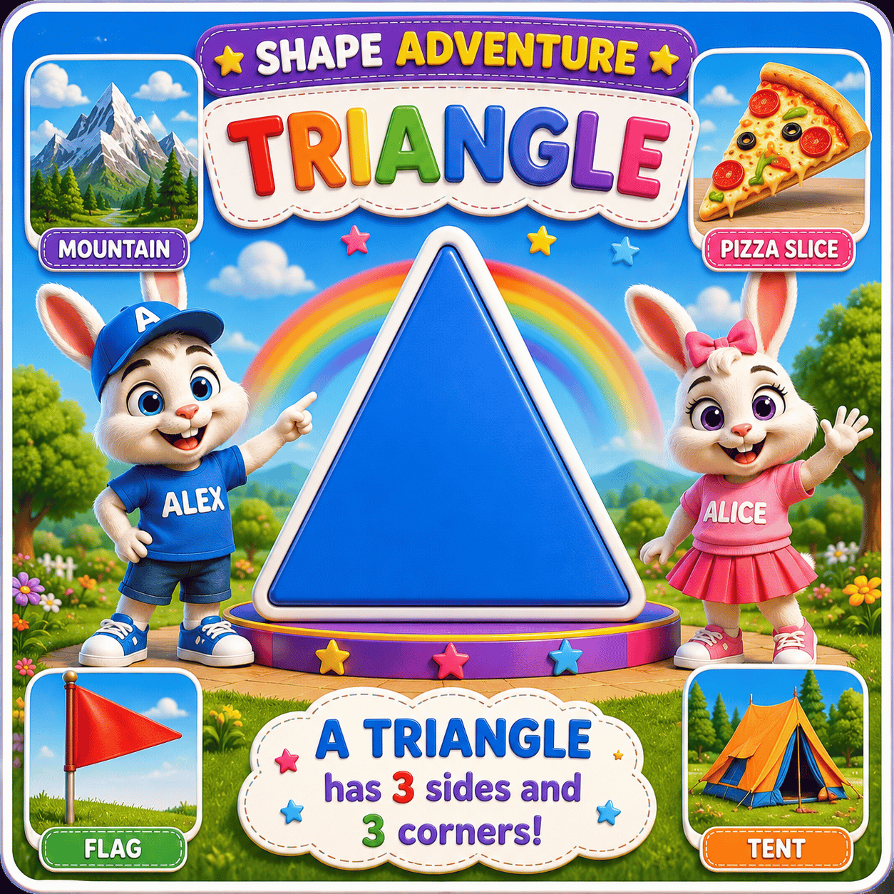 Shape Adventure Triangle Flash Card | Alex & Alice